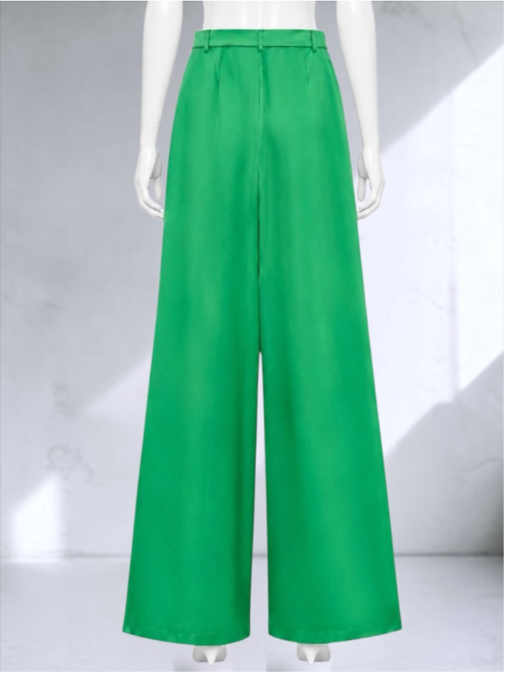 Zara Emerald Green Satin Wide Leg Trousers – Size S - Picture 7 of 12